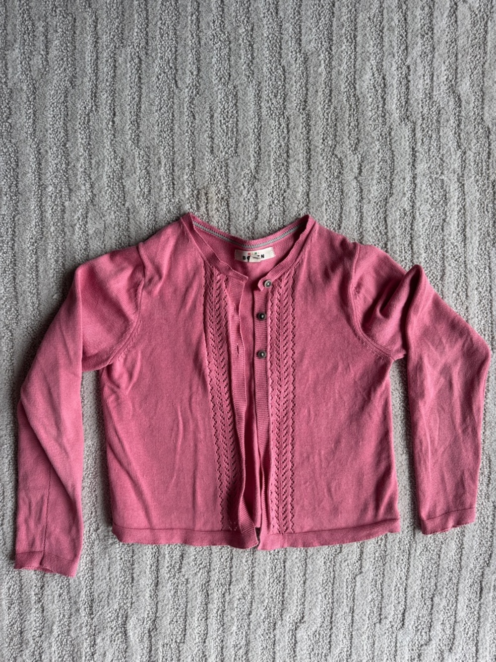 Mini Boden coral Pink Girls' Knit Cardigan size 8-9